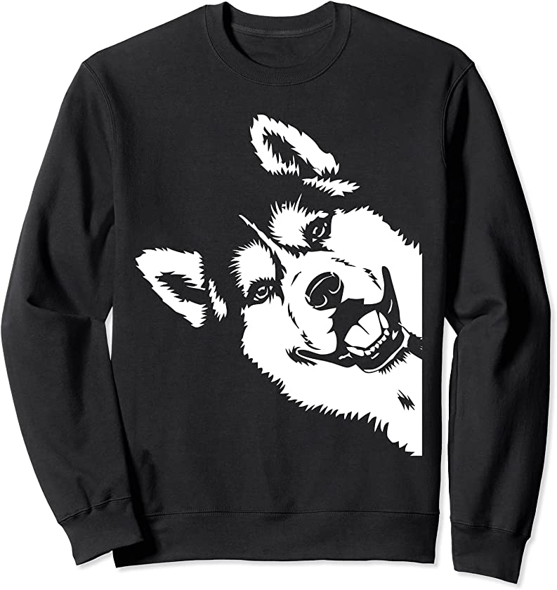 Cute Siberian Husky Dog Face Pup Pet Puppy Lover Dad Mom Sweatshirt