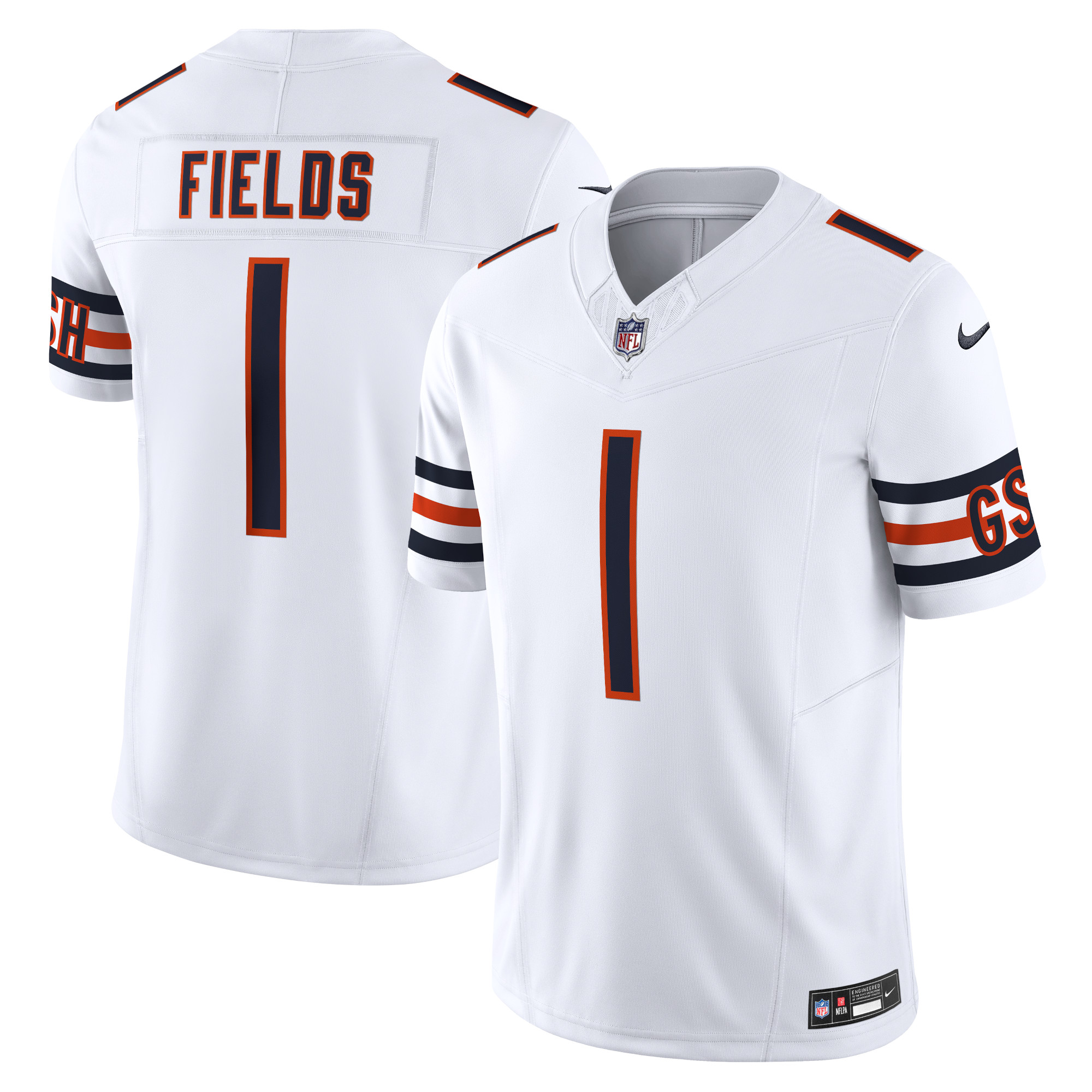 Men’s Chicago Bears Justin Fields White Vapor F.U.S.E. Limited Jersey