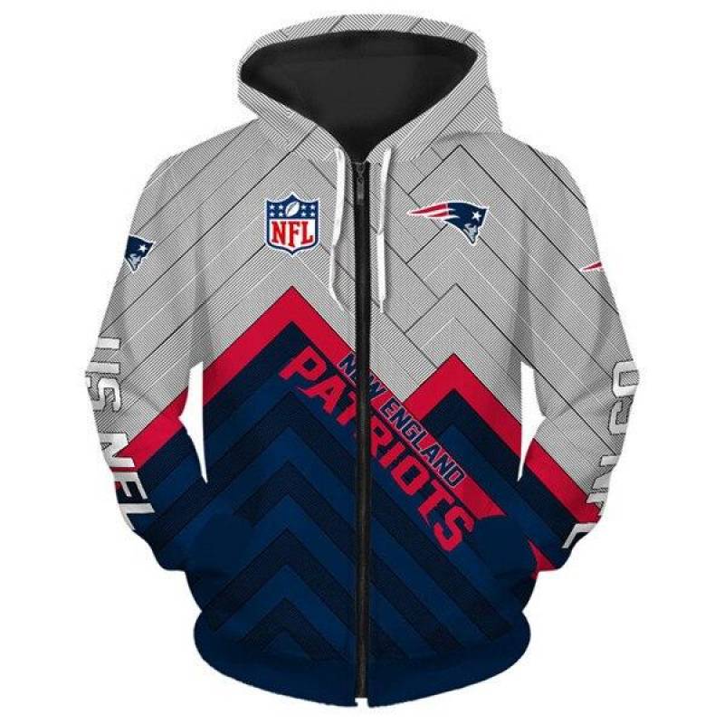 New England Patriots Cheap Edition Limited Soft Material Size S-5XL 3D Zip Hoodie