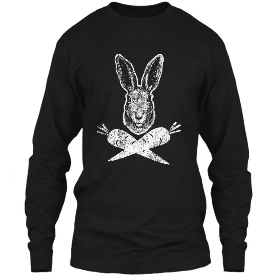 Bunny Skull And Crossbones Hip Easter T-Shirt LS Ultra Cotton Tshirt