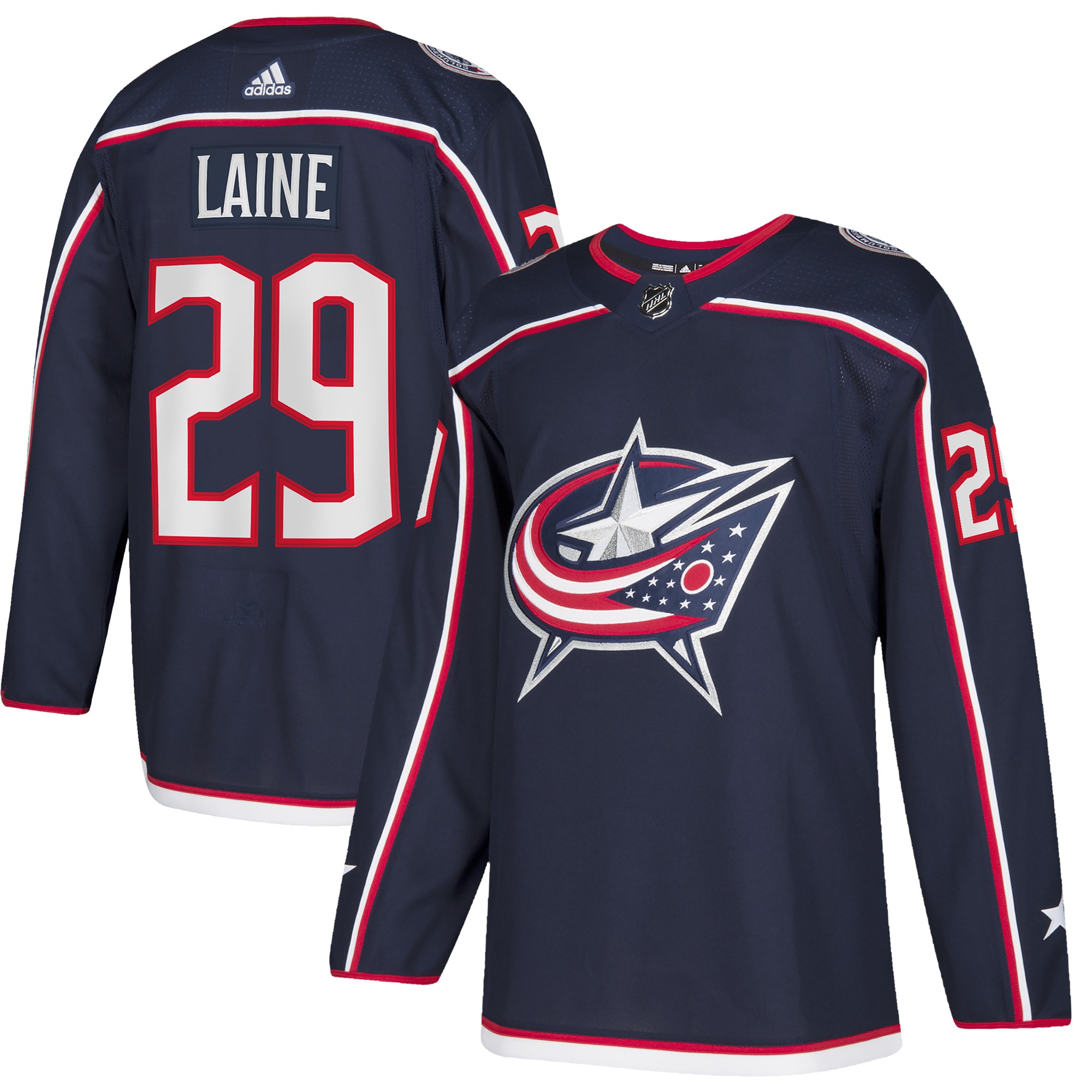 Men's Columbus Blue Jackets Patrik Laine adidas Navy Home Authentic Player Jersey