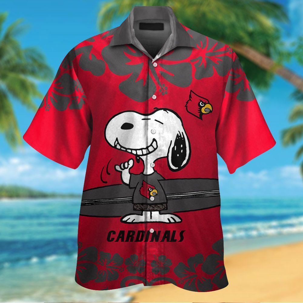 NCCA Louisville Cardinals Snoopy Red Trendy Hawaiian Shirt Aloha Shirt