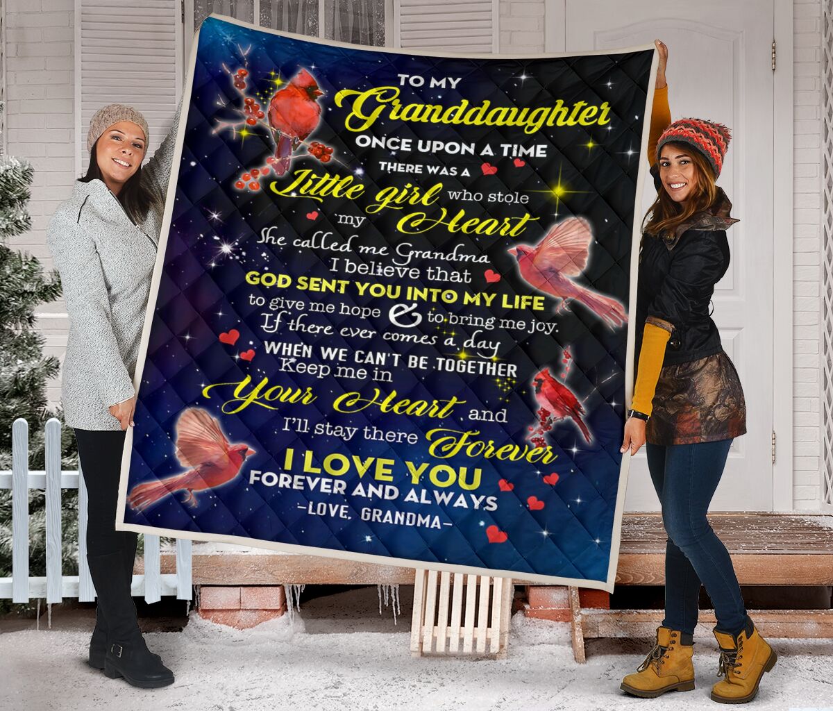 – Cardian Blanket – To My Granddaughter – Gift From Grandma – I’Ll Stay Here I Love You