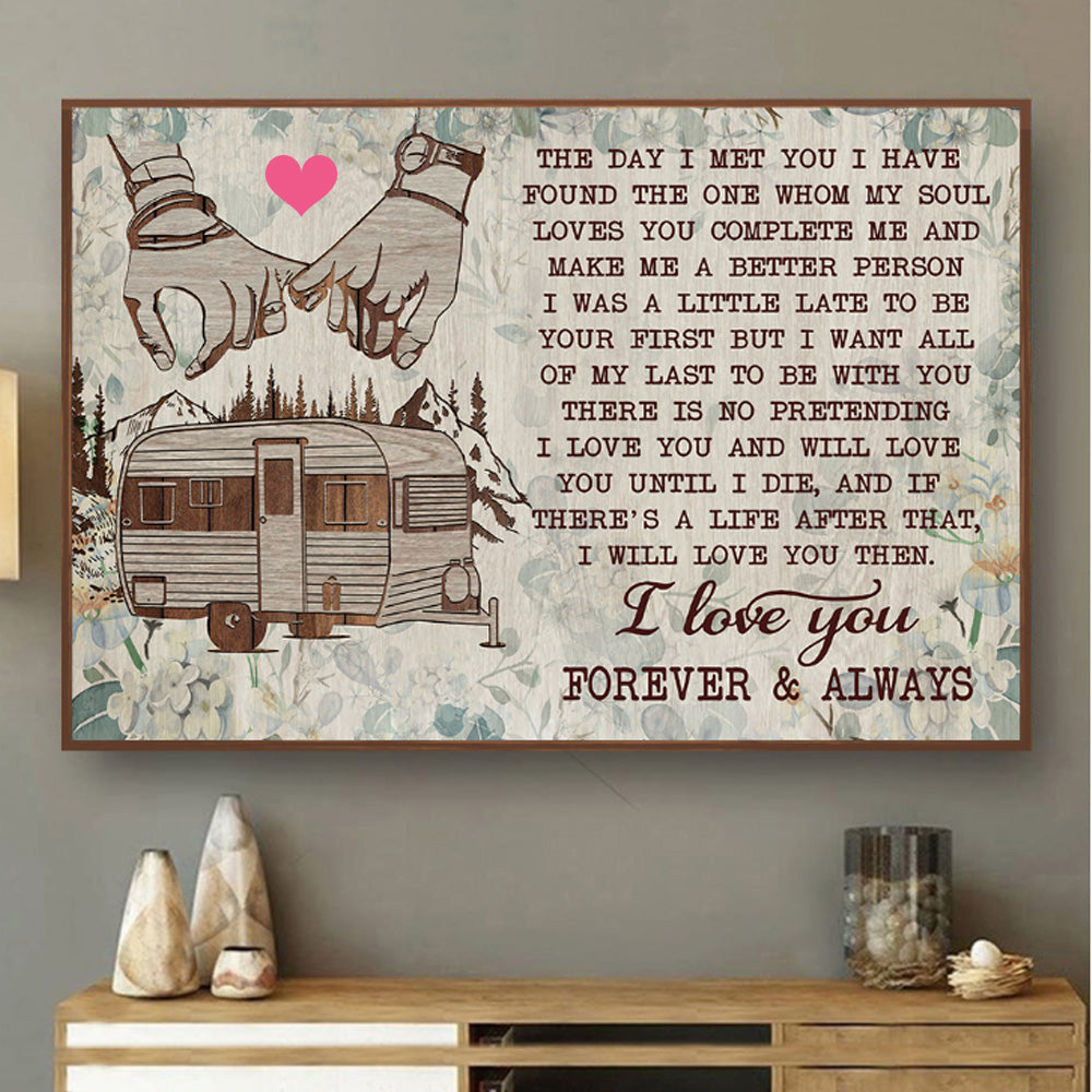 Camping Floral Pallet Couple Lovers Horizontal Poster & Canvas Home Decor Wall Art Visual Art