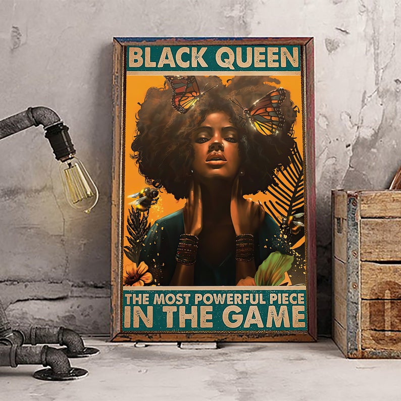 Black Queen Power Black Pride Canvas Poster Wall Art