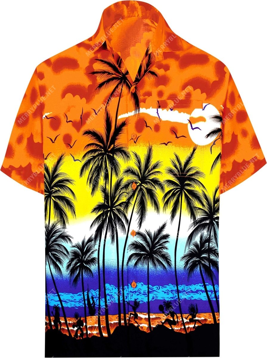 Relaxed Short Sleeve Button Down Casual Hawaii Shirt Printed D Ha5769