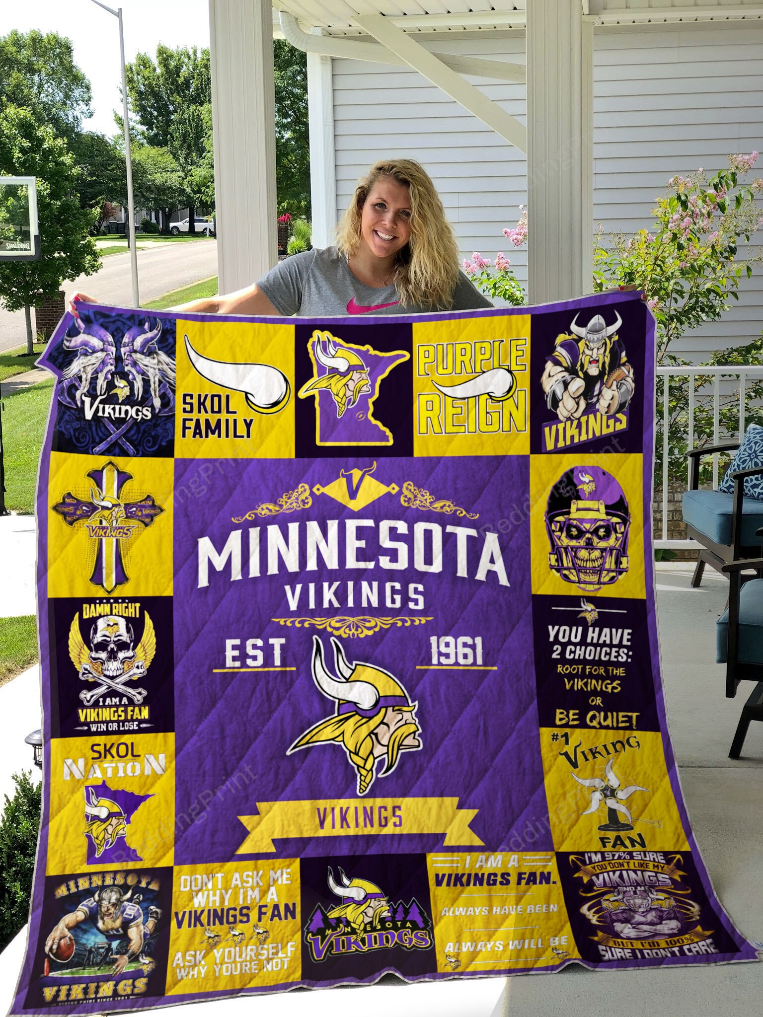 Minnesota Vikings Quilt Blanket 12