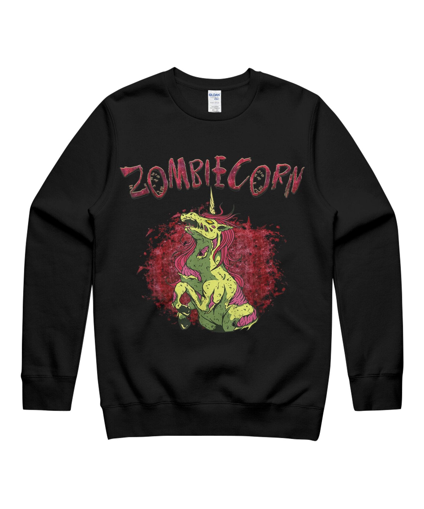 Zombiecorn Zombie Unicorn Rainbow Scary Funny Halloween T-Shirt Halloween T-Shirt Unisex Crewneck Sweatshirt