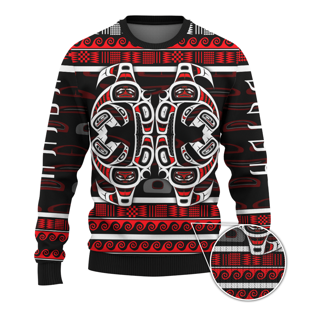 The Killing Whale Native American Pacific Northwest Style Customized All Over Printed Sweater