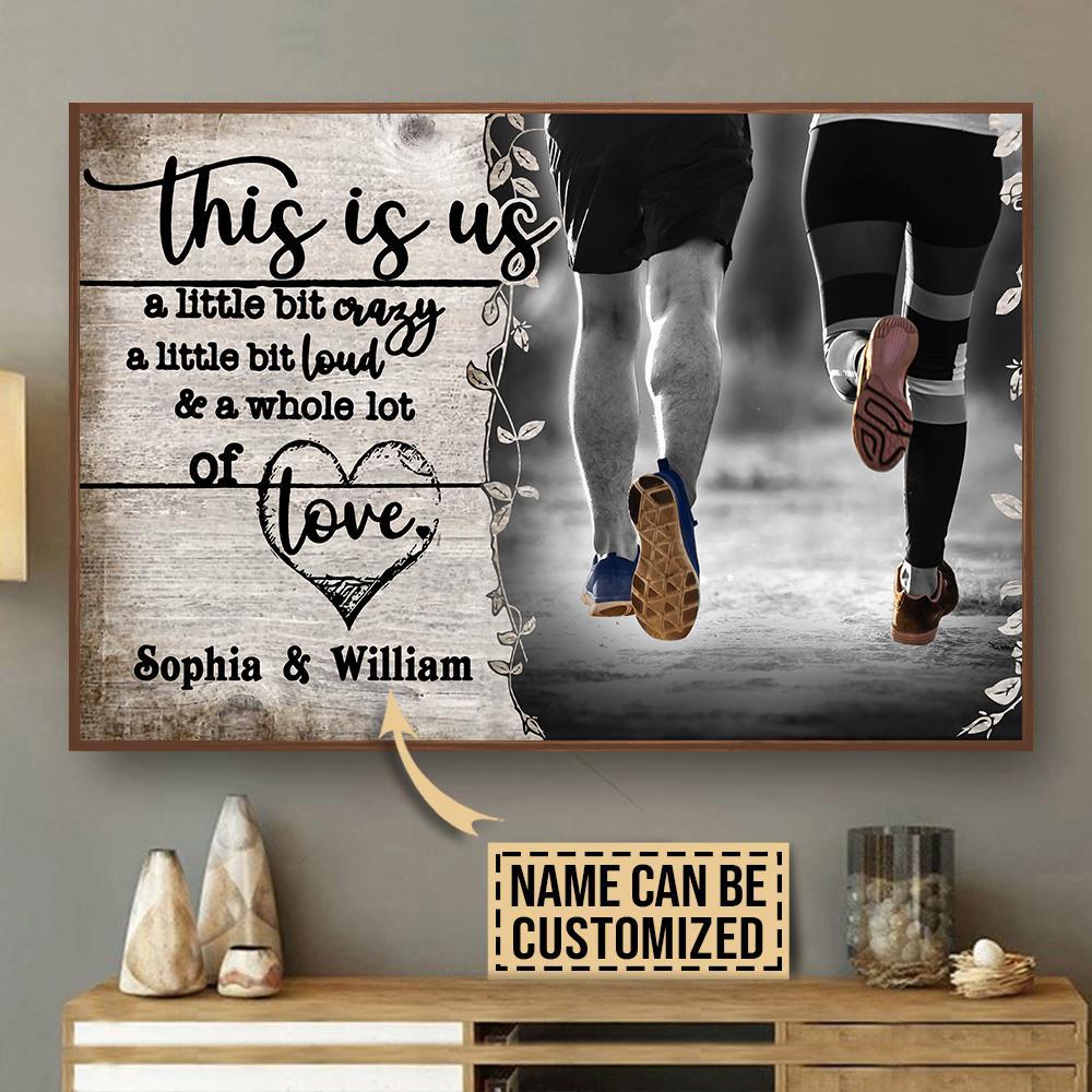 Aeticon Gifts Personalized Running A Little Bit Of Canvas Mom Dad Gift Home Decor