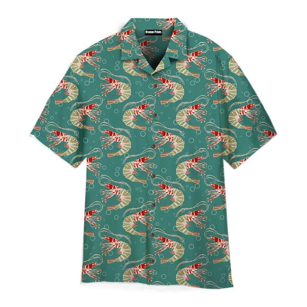 Shrimps In Turquoise Water With Bubbles Hawaii Shirt For Men Women Ha59056