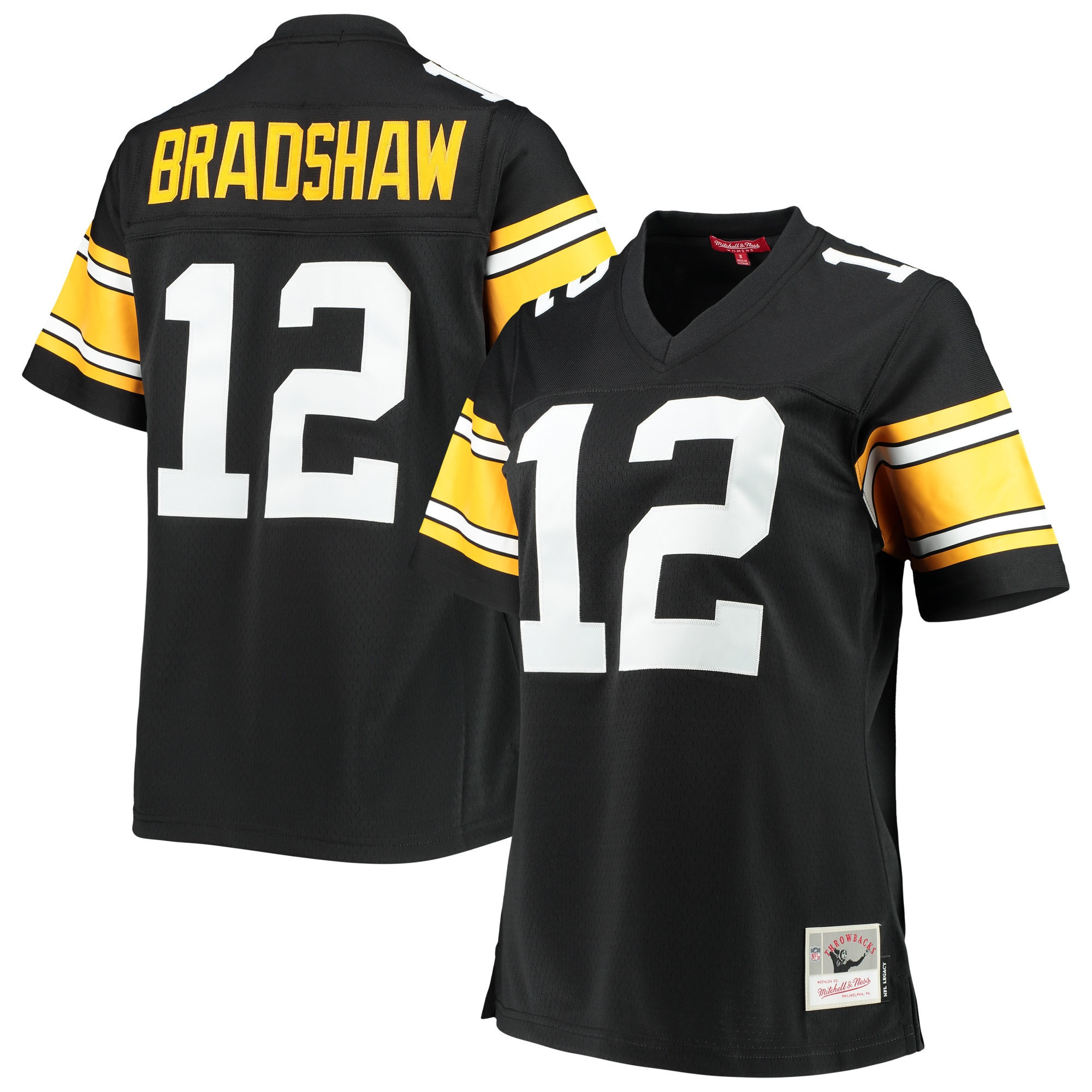 Terry Bradshaw Pittsburgh Steelers Mitchell & Ness Womens Legacy Replica Player Jersey – Black NFL