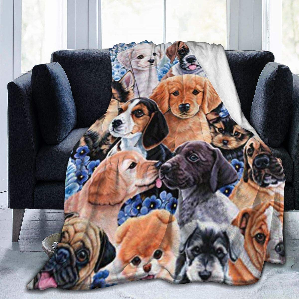 Puppy Sherpa Fleece Blanket Vk