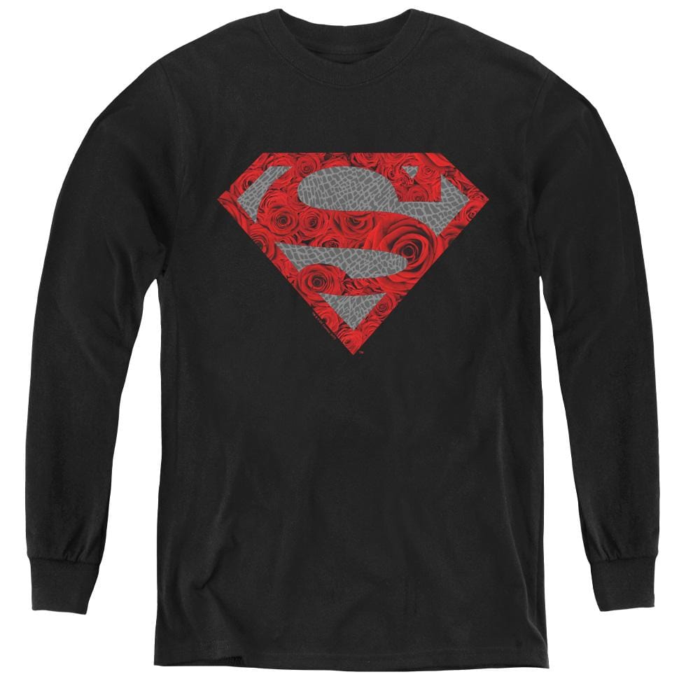 Superman Elephant Rose Shield – Youth Long Sleeve T-Shirt