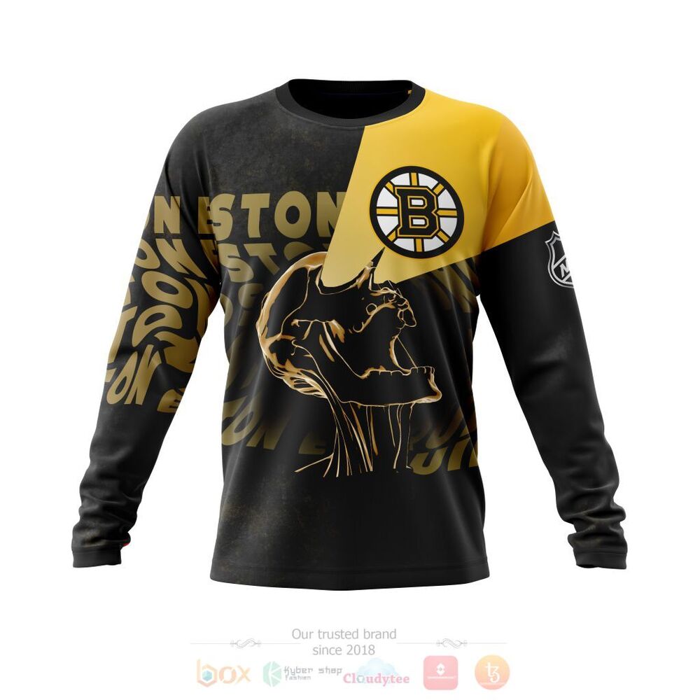 Boston Bruins Custom Name Number Black Gift For Fan Ugly Wool Sweater Christmas