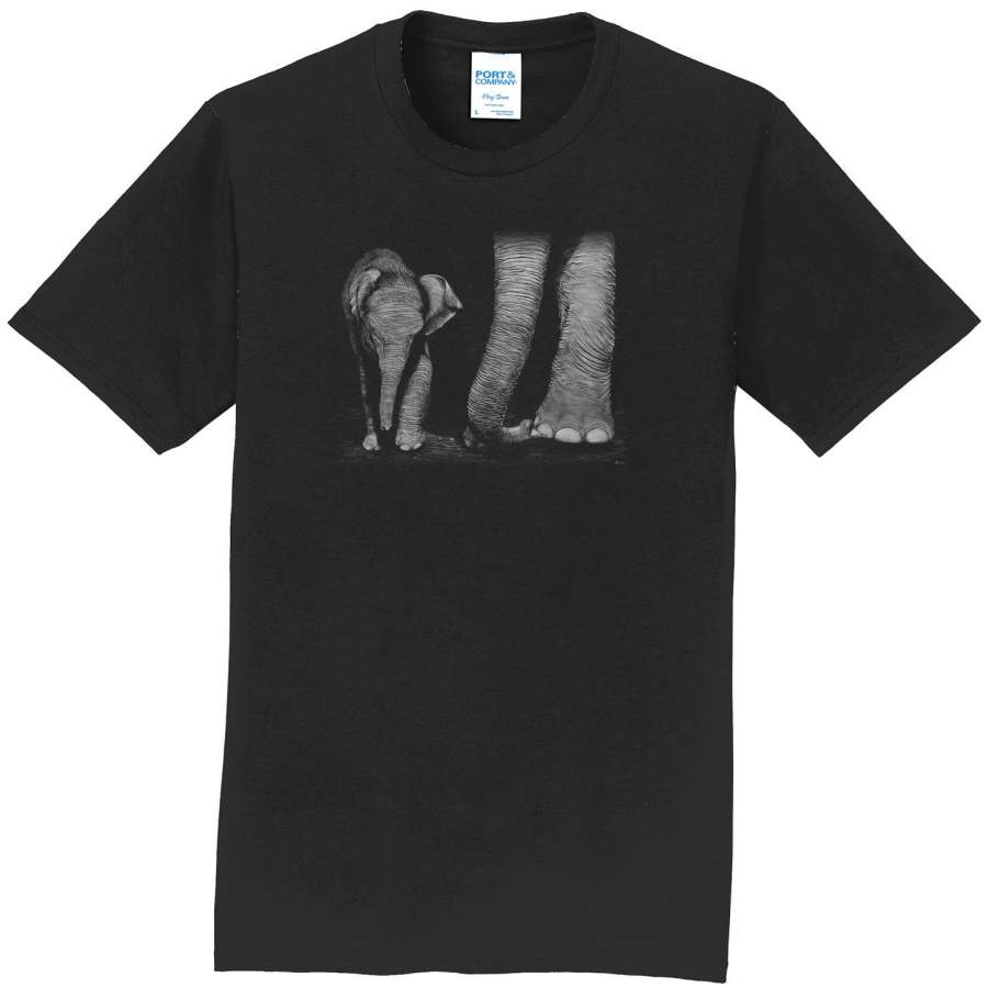 Elephants on Black – Adult Unisex T-Shirt