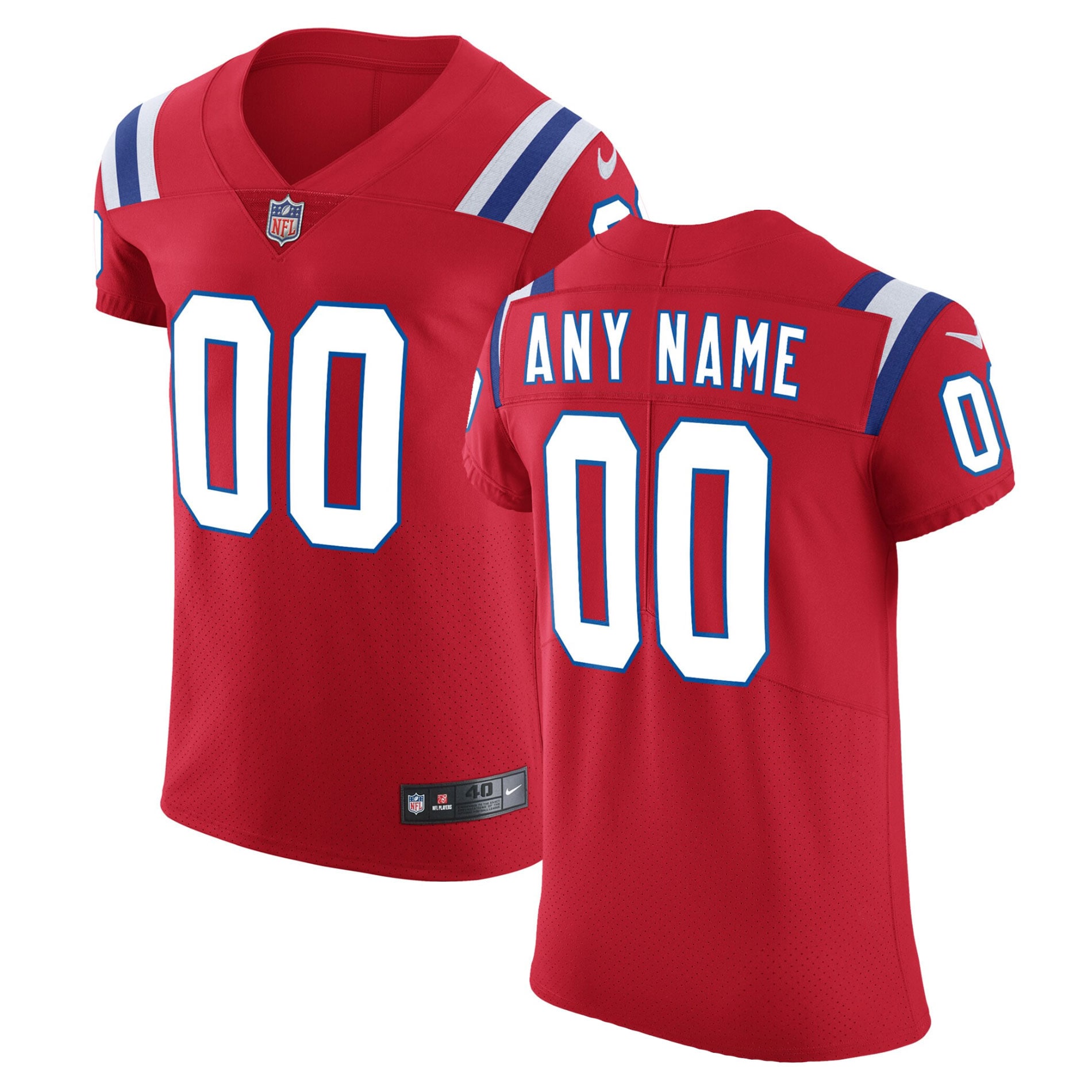 Men’s New England Patriots Red Vapor Untouchable Custom Elite Jersey