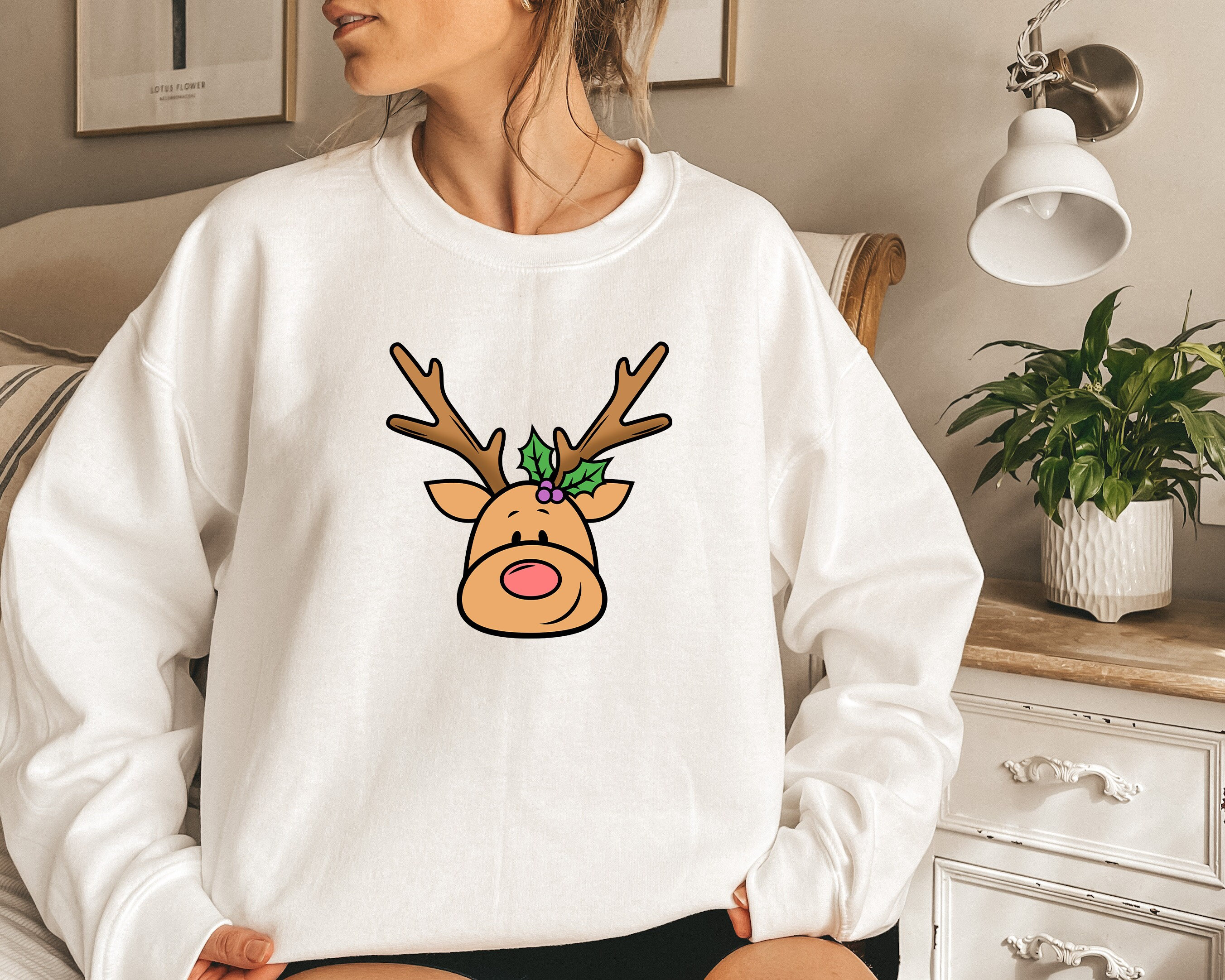 Colorful Christmas Deer Hoodie, christmas sweatshirt, personalized gift, christmas gift, funny shirt, christmas shirt, unisex sweatshirt