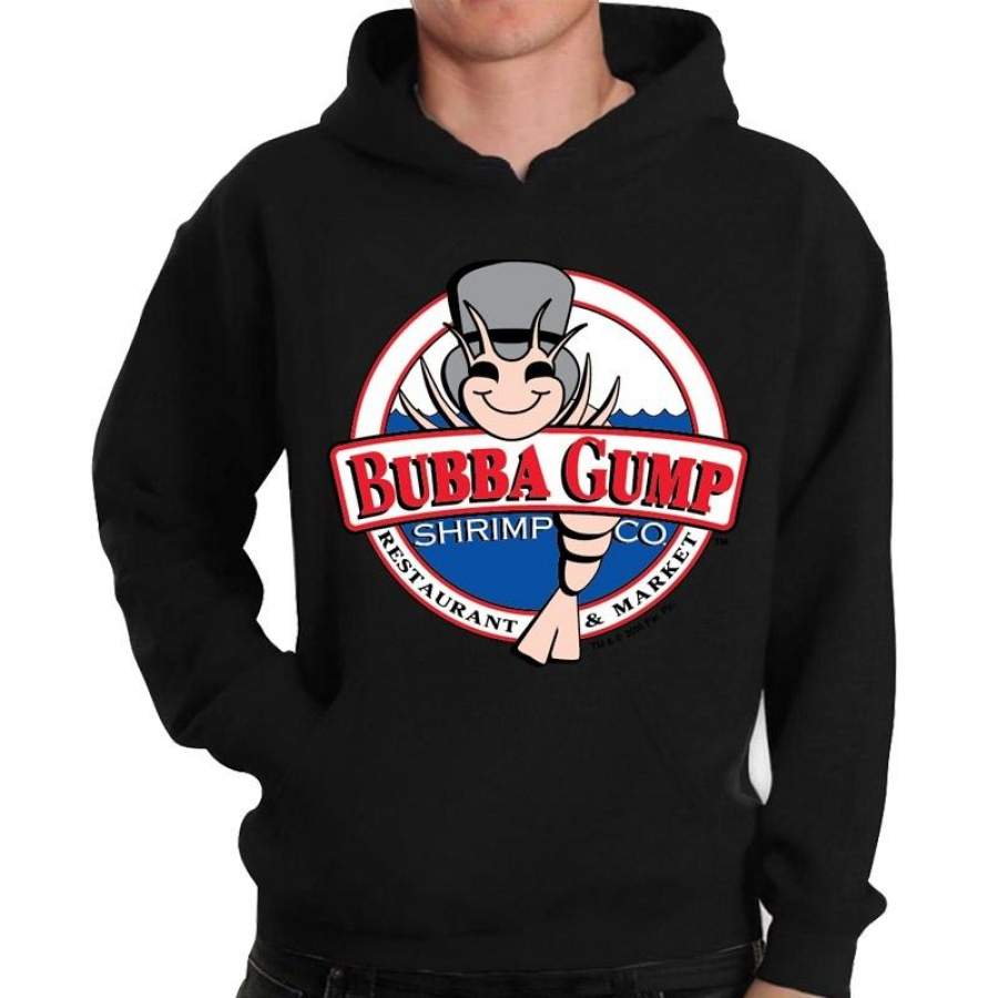Fashion Bubba Gump Graphic Black Hoodie Sweatshirt