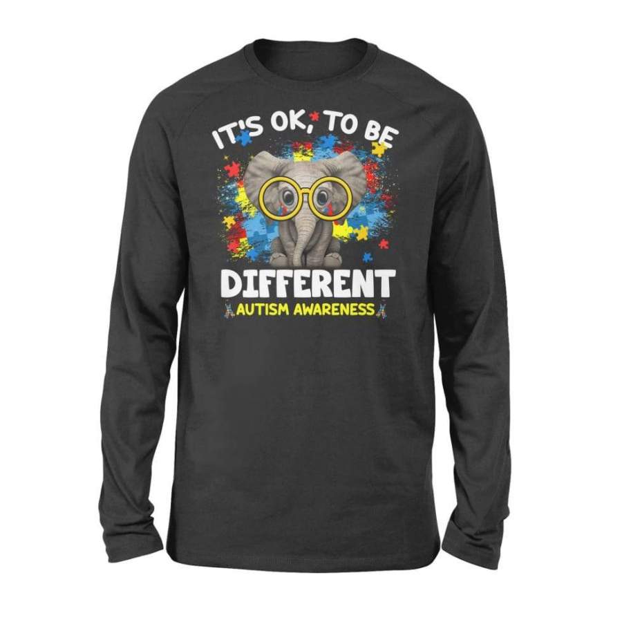 It’s Ok To Be Different Elephant Autism Awareness Custom Graphic Print – Standard Long Sleeve