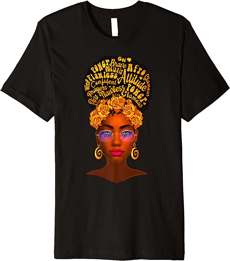 Black Queen Beautiful Women Melanin Queen Black Girl Magic Premium T-Shirt