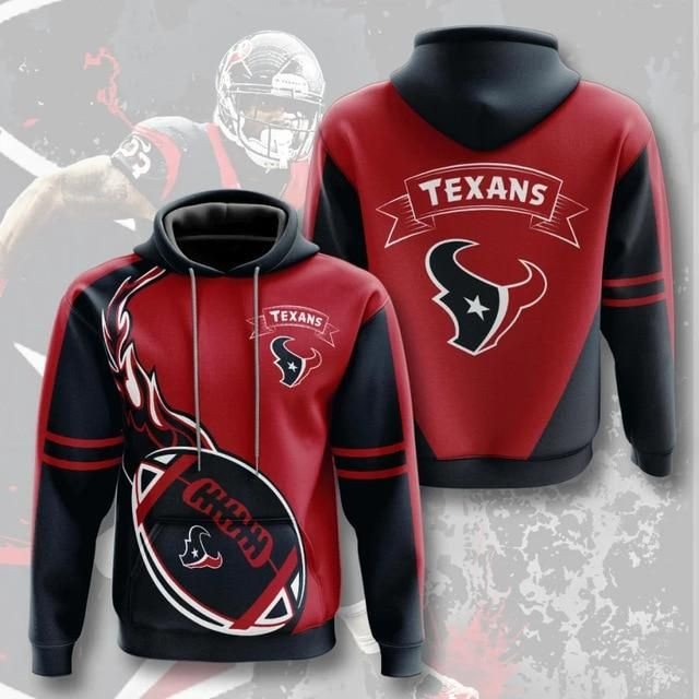 Houston Texans Flame Ball 49 Unisex 3D Hoodie Gift For Fans