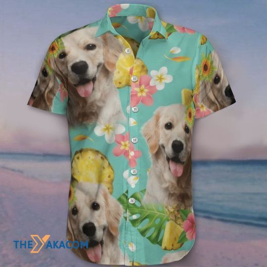 Golden Retriever Flower Vintage And Cute Beach The Best Gift For Dog Lovers Hawaiian Shirt Ha31418