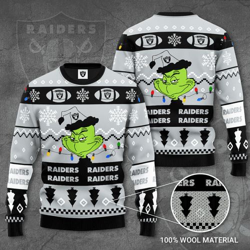 Las Vegas Raiders Grinch Christmas Ugly Sweater