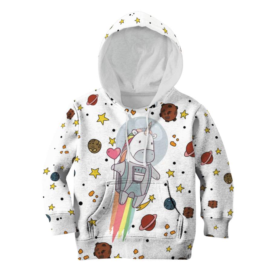 Unicorn with planets Kid Custom Hoodies T-shirt Apparel