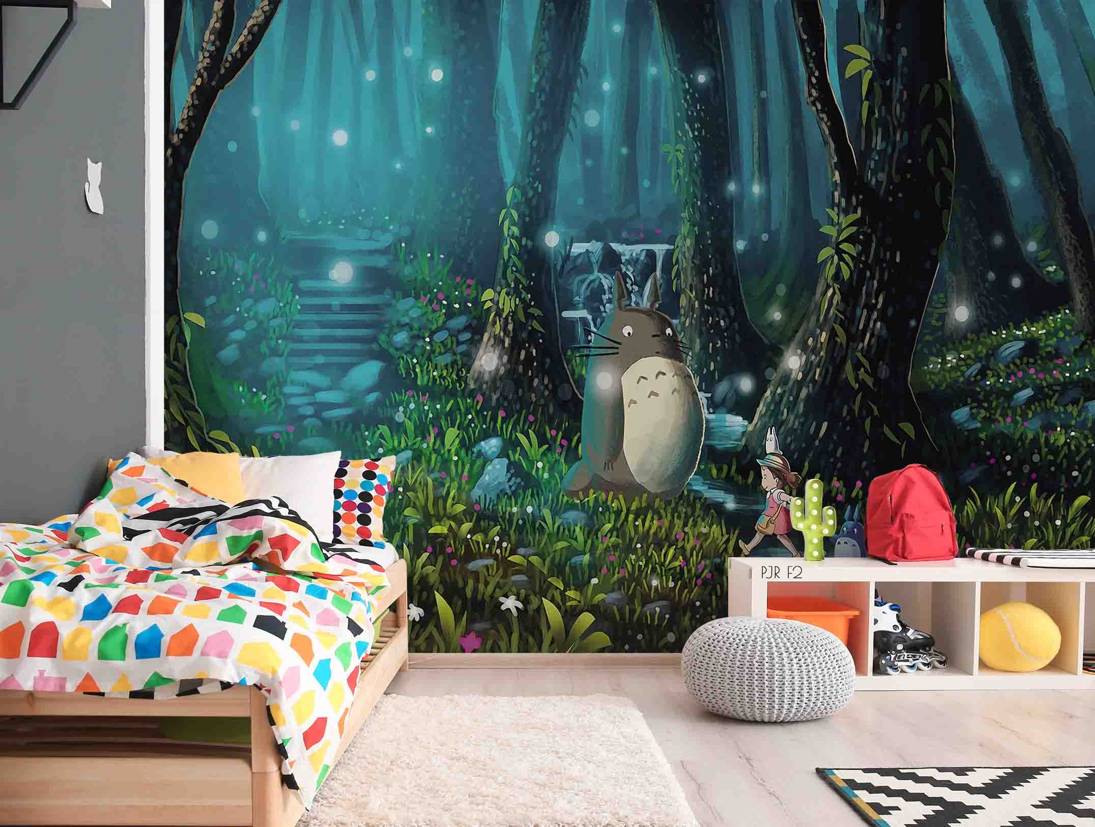 3D Anime Animal Forest Kid Mural Wallpaper Wj 1391