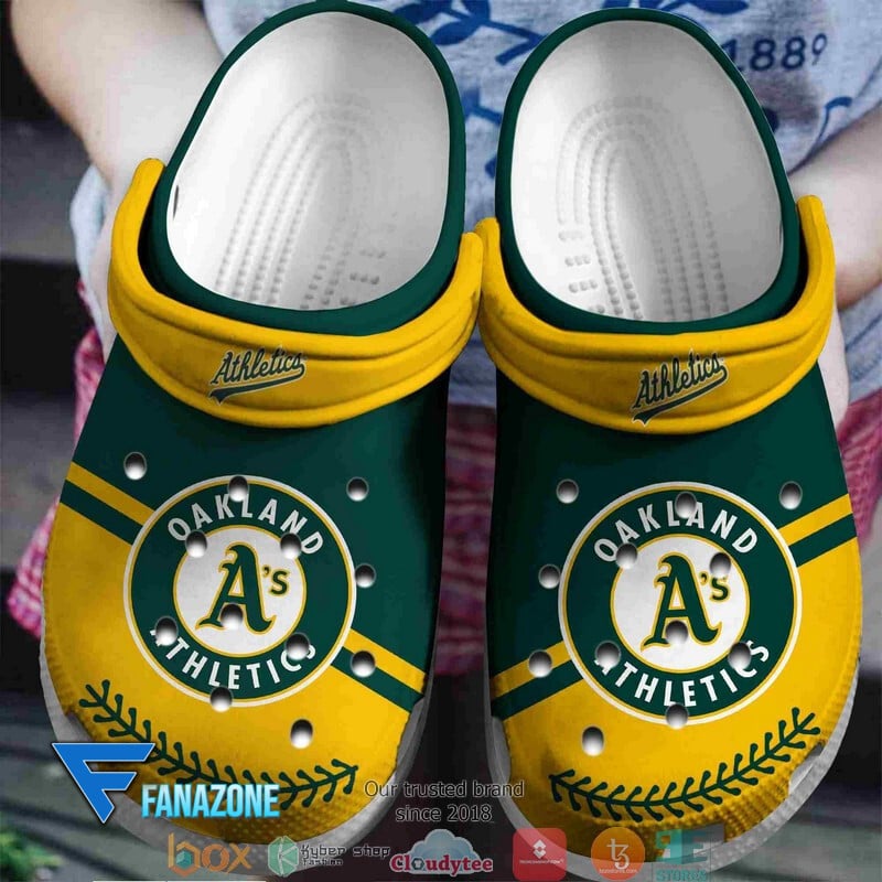 Oakland Athletics green yellow MLB Sport Crocss Clogs Crocband Shoes Comfortable For Men Women and Kids