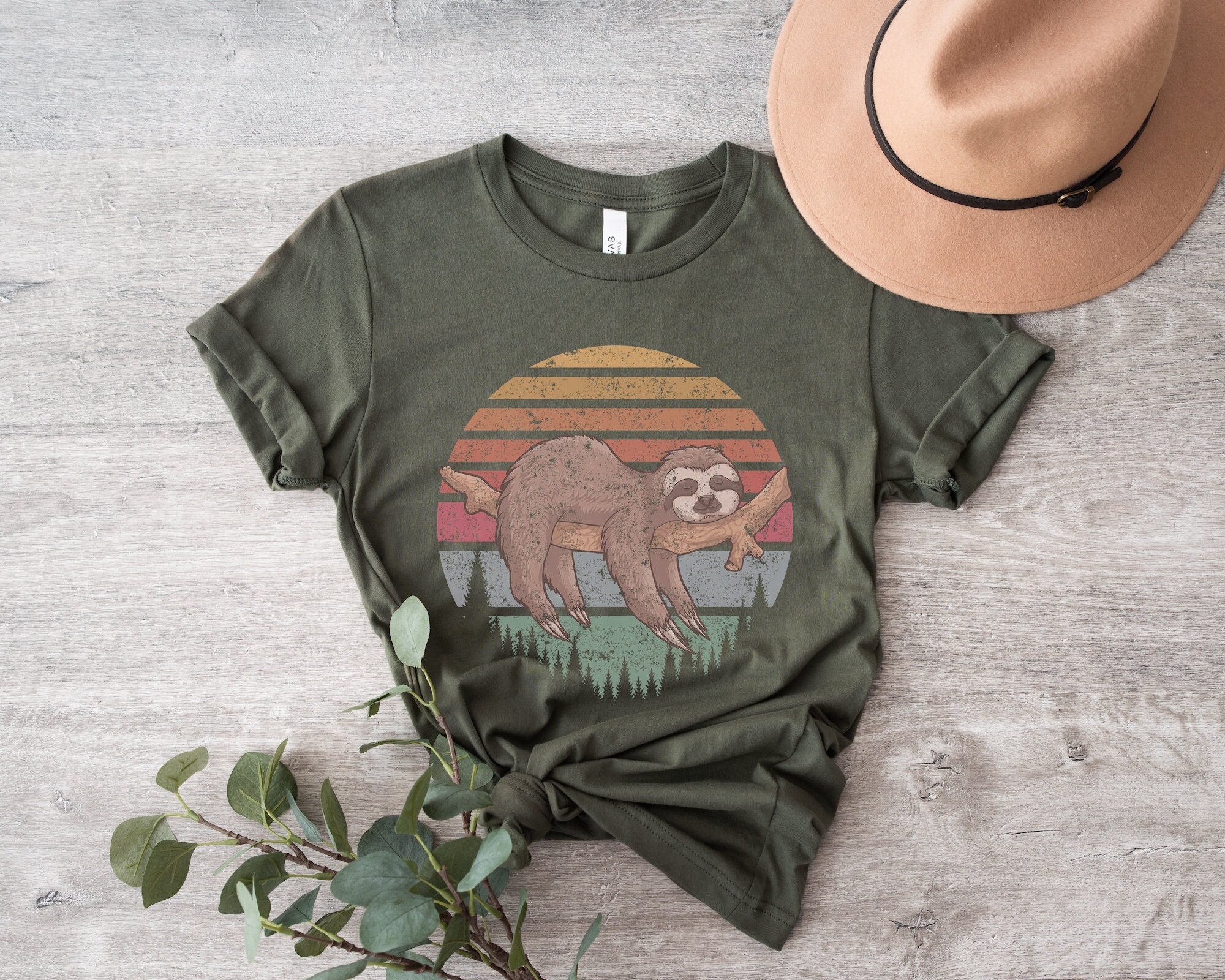 Retro Sloth Vintage Vibe Graphic Tee