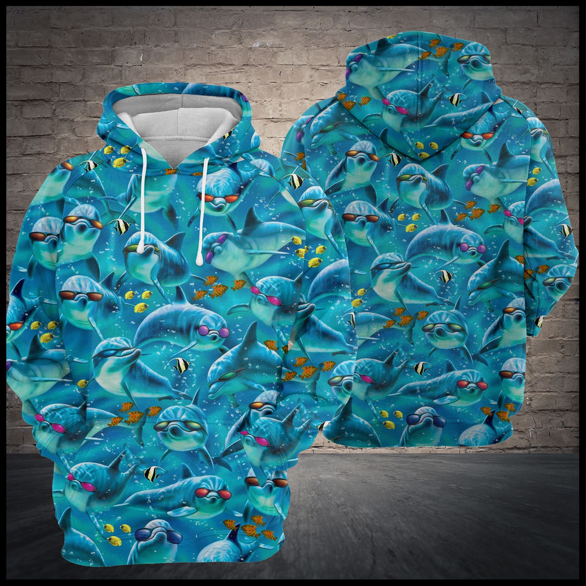 Hoodie Mother’s day Father’s day unique gift ideas for mom & dad from daughter & son kids, meaningful birthday presents –  Dolphin Ocean T3108 – All Over Print Unisex Hoodie