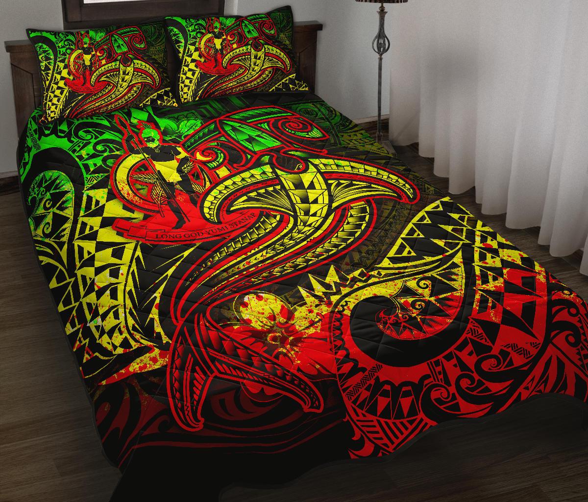 Vanuatu Polynesian Quilt Bed Set  – Reggae Shark Polynesian Tattoo