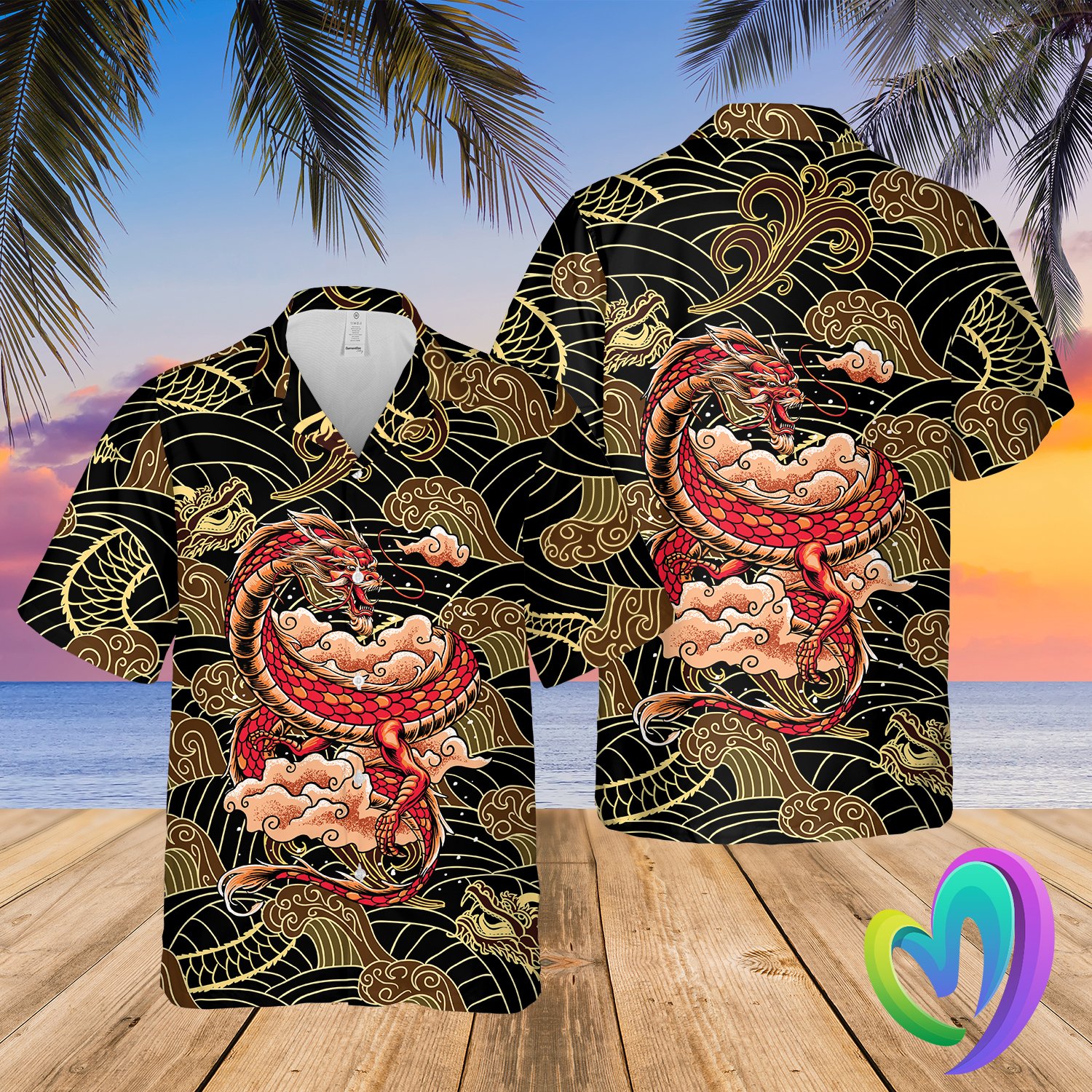 Fantasy Dragon Summer Hawaii Beach Shirt Ha90997