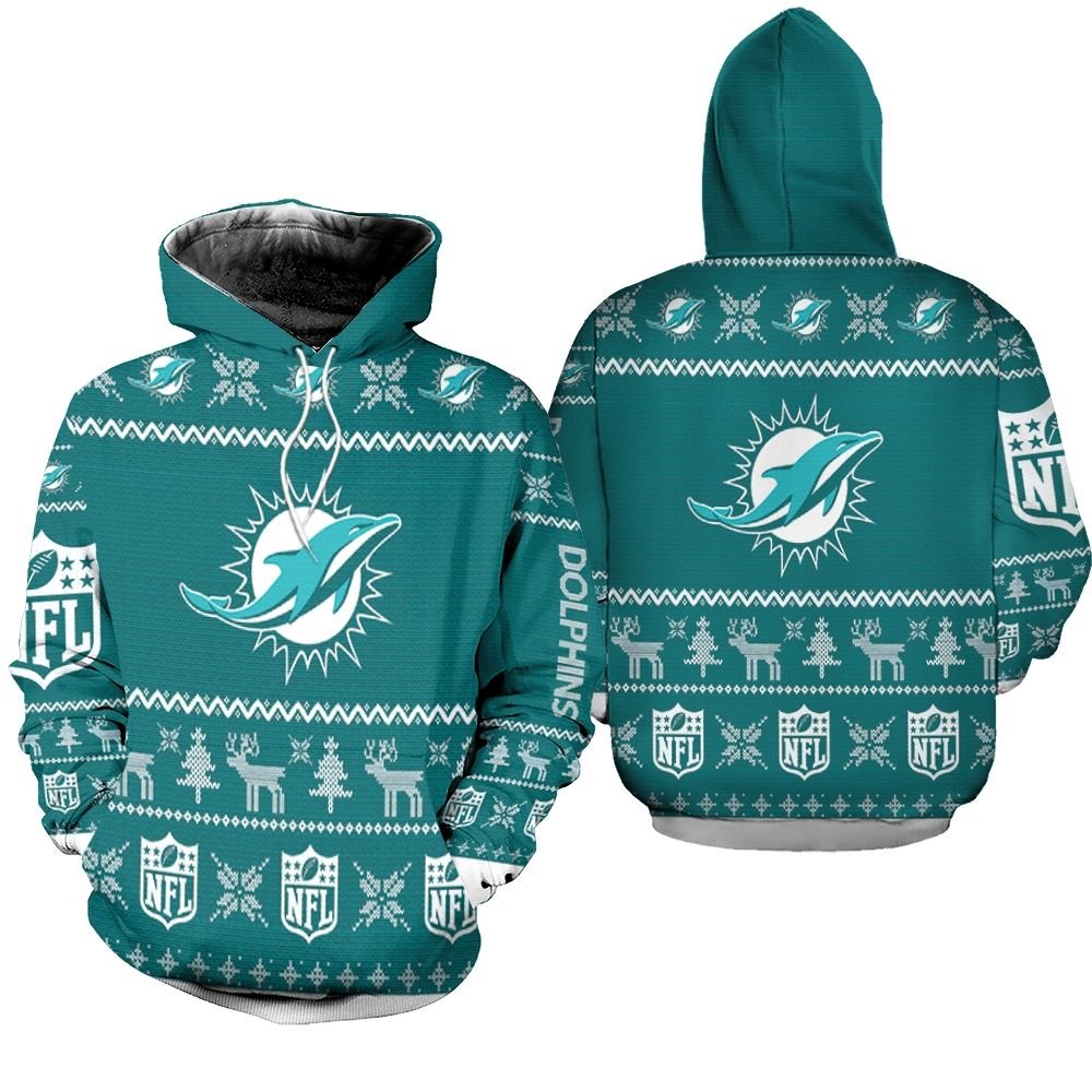 Dolphins Ugly Sweatshirt Christmas 3D Hoodie