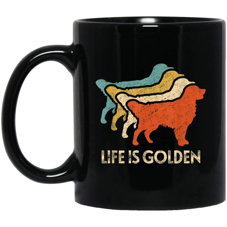 Vintage Retro Life is Golden Retriever Dog Distressed Funny Mug