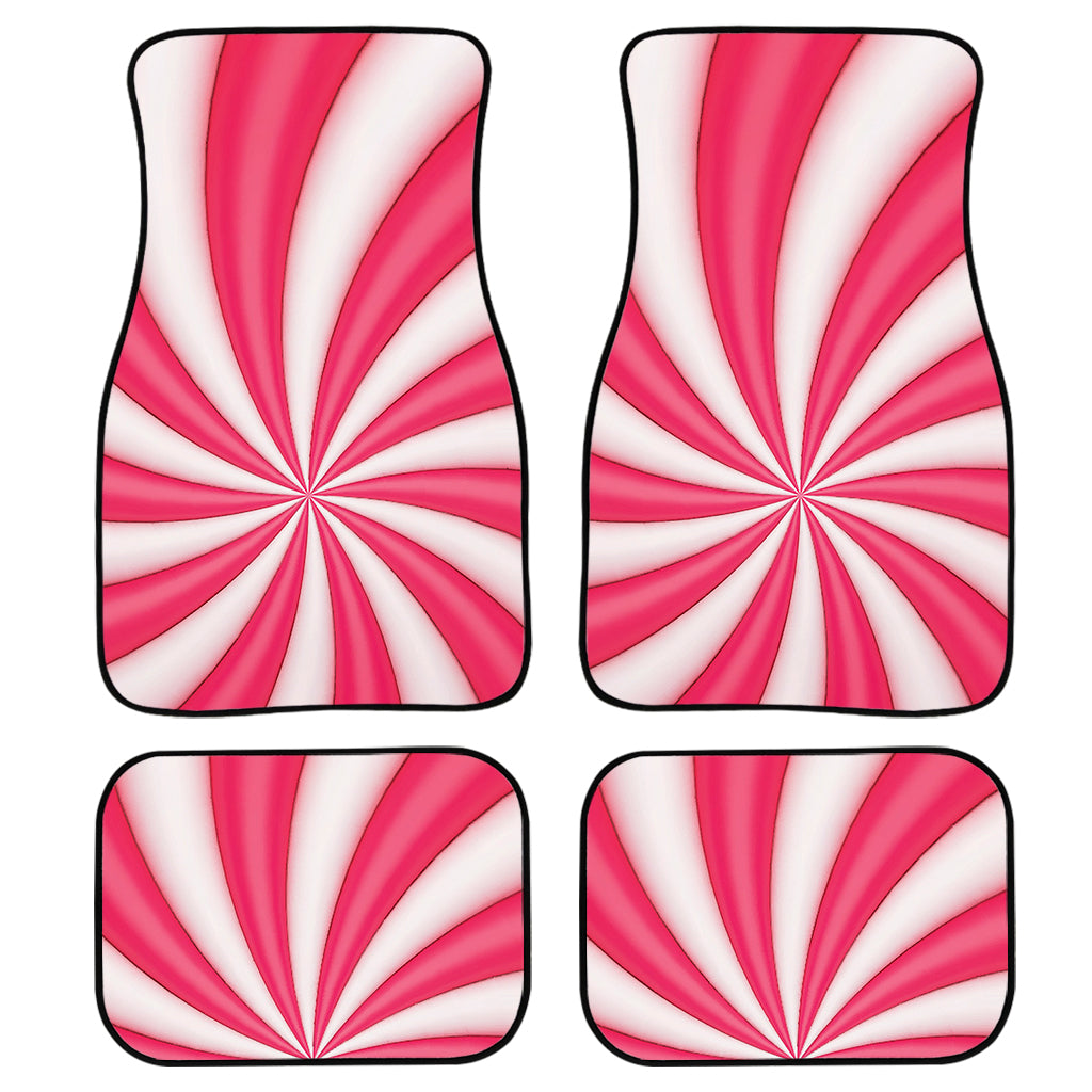 Pink Swirl Candy Print Front And Back Car Floor Mats