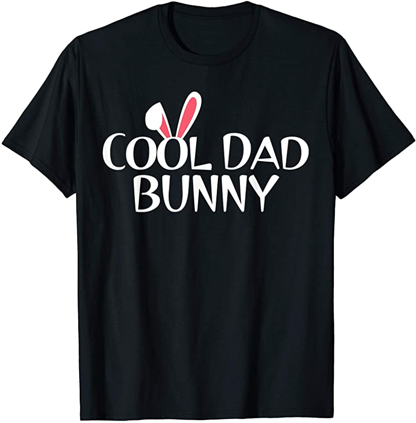 Mens Cool Dad Bunny Family Rabbit Matching Couple Easter T-Shirt