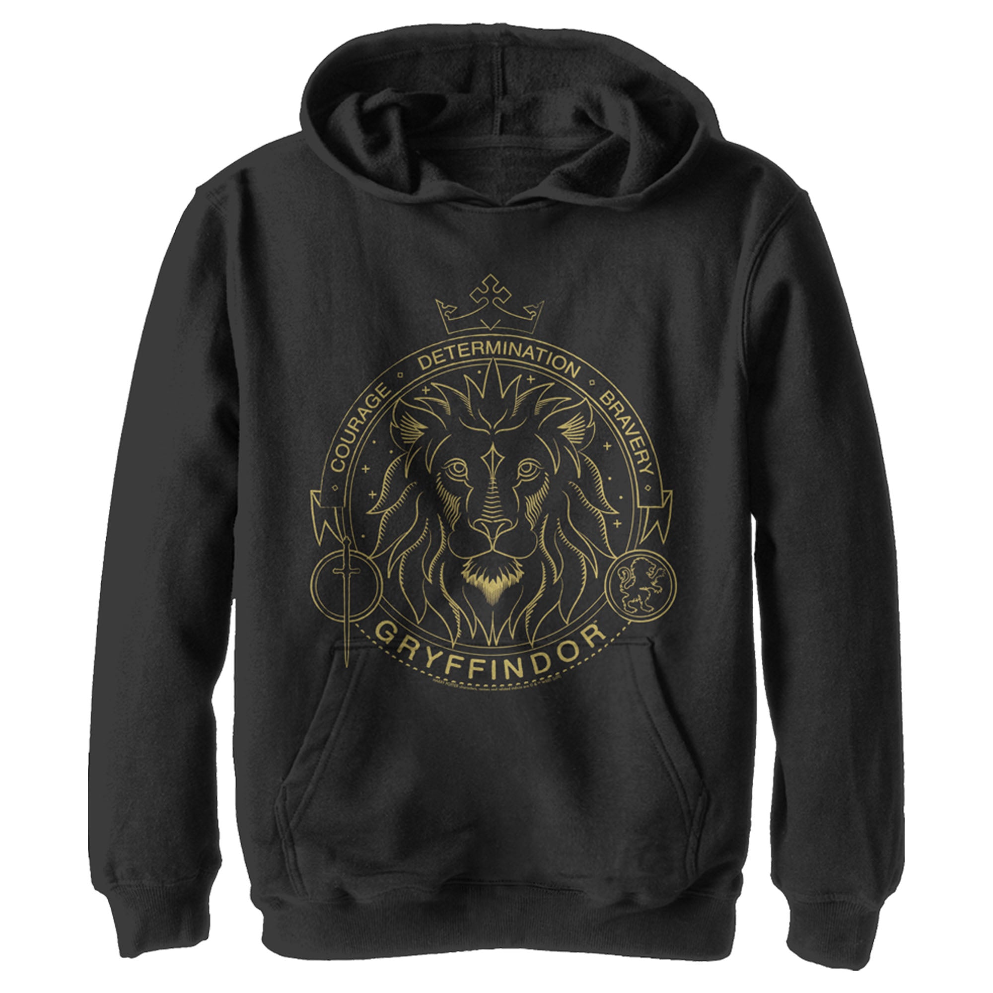 Boy’S Harry Potter Gryffindor Line Art Seal Pull Over Hoodie