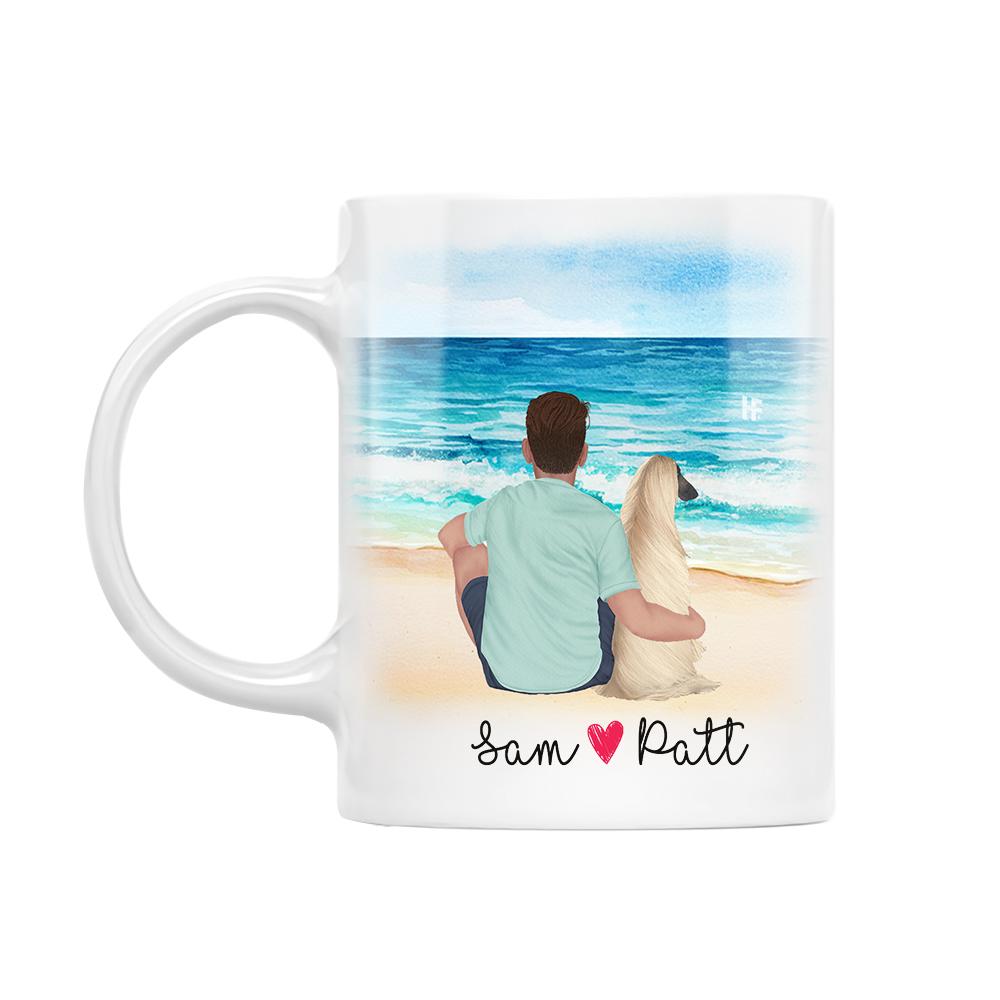 Personalized Dad And Puppy Custom White Mug