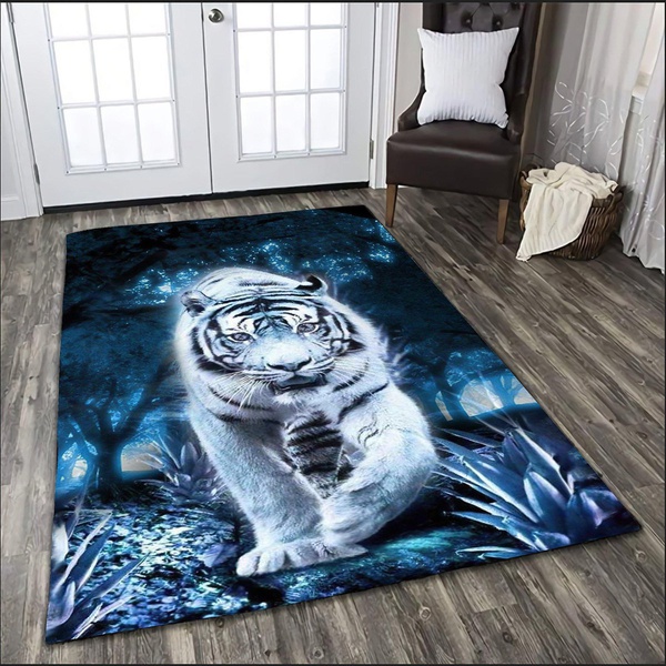 White Tiger Spirits Area Rectangle Rug