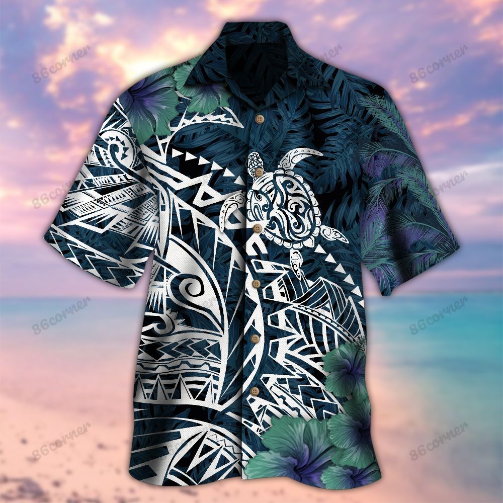 Turtle Blue Samoa Beach Hawaiian Shirt And Short Set Ha81260