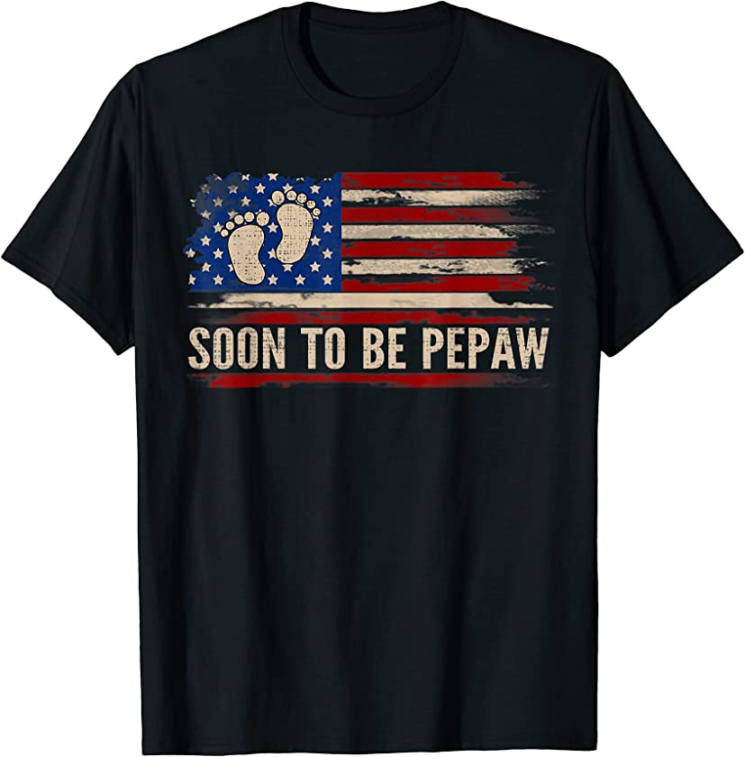 Vintage Soon To Be Pepaw American Flag Father’s Day Gift T-Shirt