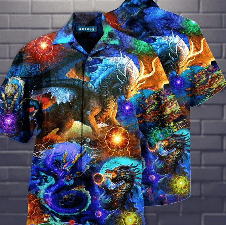 Amazing Dragon Thunder Color Hawaii Aloha Shirts Kv Ha49238