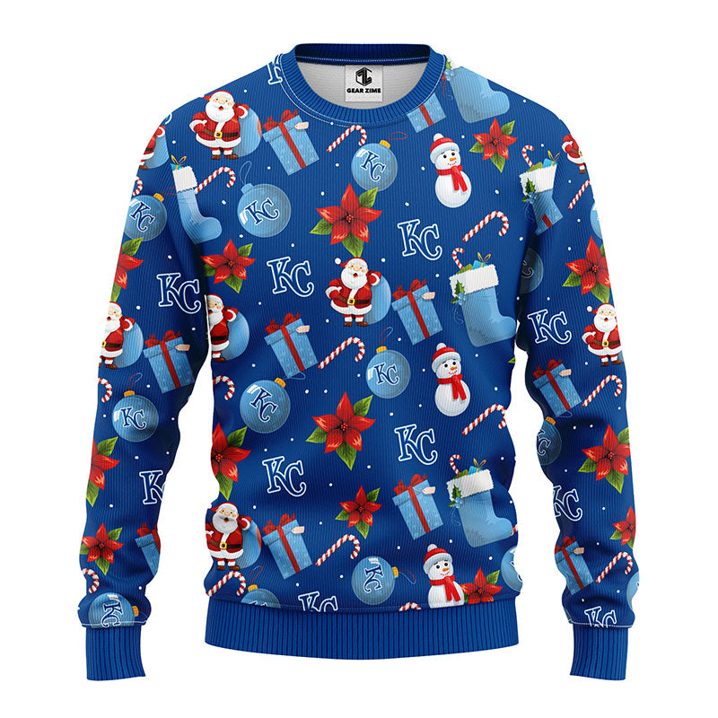 Kansas City Royals Santa Claus Snowman Christmas Ugly Sweater