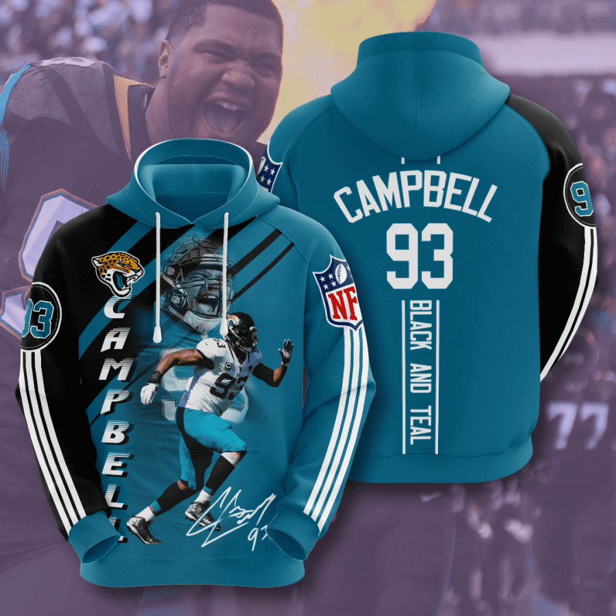 Jacksonville Jaguars Calais Campbell 34 Unisex 3D Hoodie Gift For Fans