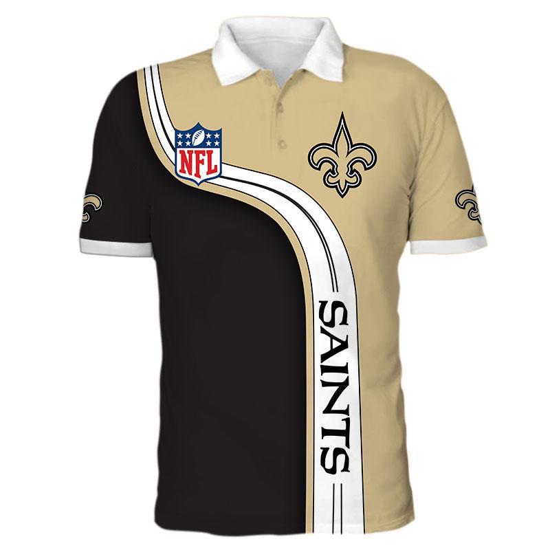 Men’S New Orleans Saints Polo Shirt 3D