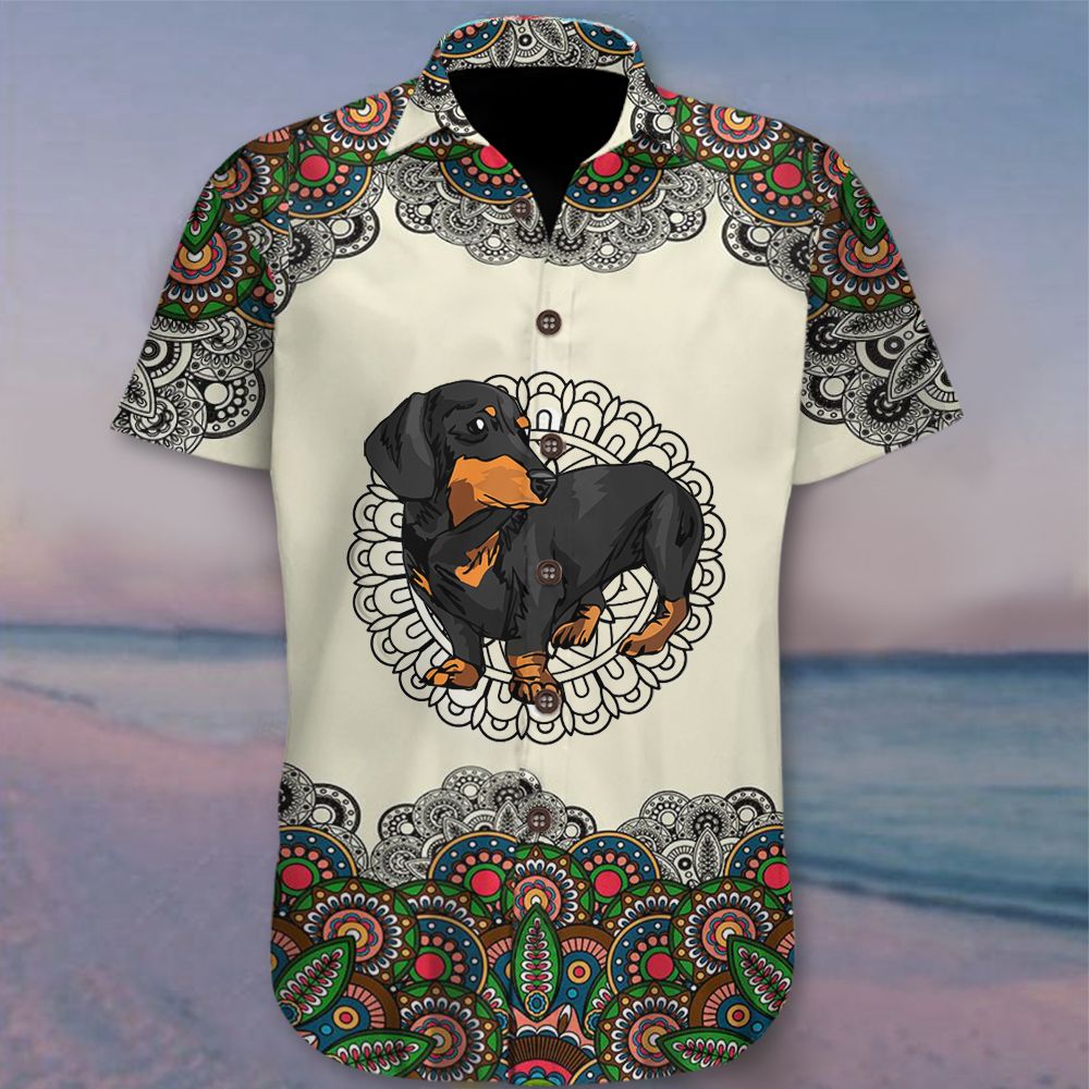 Dachshund Mandala Hawaii Shirt Dog Lover Cute Day Gift For Stepdads Ha37634