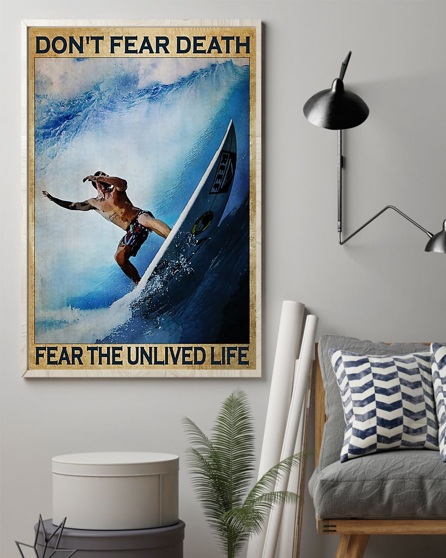 Surfing Don’T Fear Death Vertical Canvas And Poster | Wall Decor Visual Art